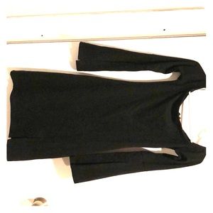 Black suede mini dress with slit up the leg